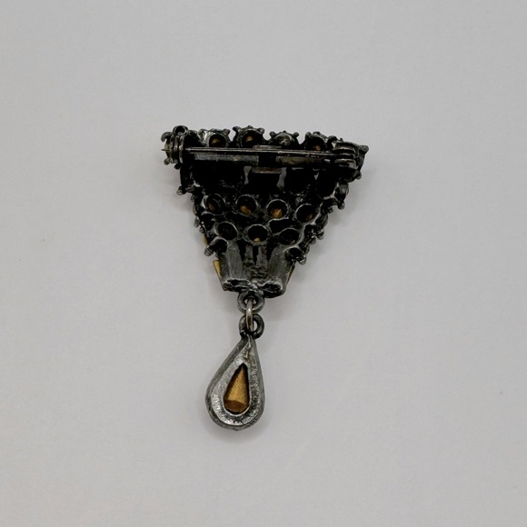 VINTAGE Crystal Dangle Brooch - Picture 8 of 10